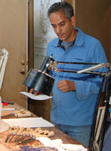 David Calvo teaching wood carving