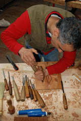 David Calvo teaches wood carving